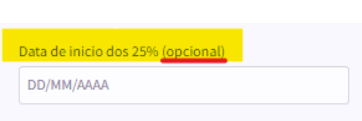 dada do inicio do 25%