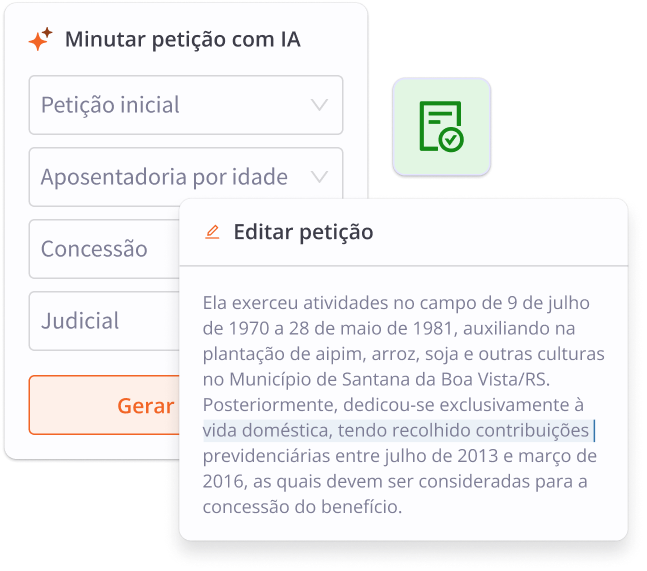 Tela da IA discutindo processo judicial com advogado