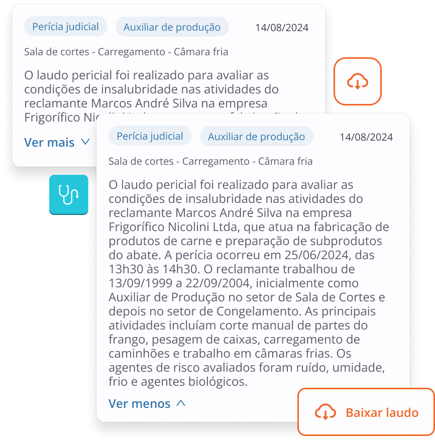 Demonstração de features de Laudos e acervos