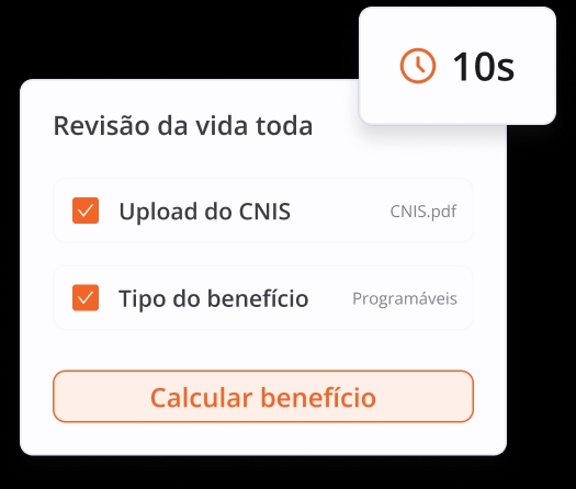 Demonstração de opções de upload para cálculo da vida toda