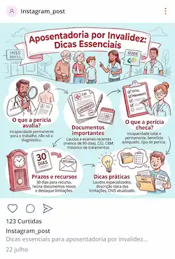 Exemplo de post PrevAds com infográfico sobre aposentadoria por invalidez