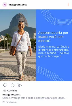 Exemplo de post PrevAds sobre aposentadoria por idade com imagem