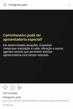 Exemplo de post PrevAds sobre especialidade